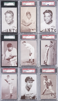 1947-66 Exhibits Graded Collection (9 Different) – Featuring Mays (3), Irvin and Cepeda